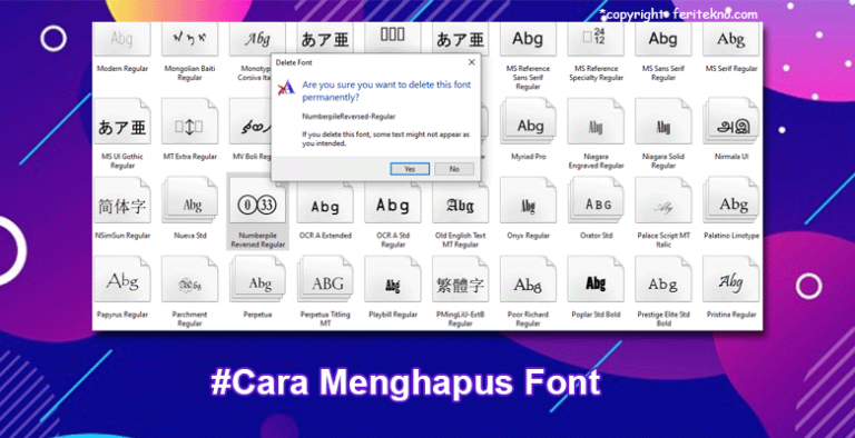 Cara menghapus font di Windows